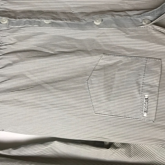 SOLD - Superdry Grey Striped Button-up Shirtdress - Picture 4 of 11